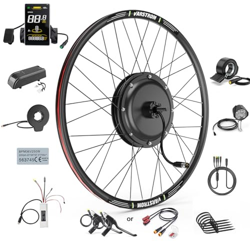 Varstrom 48V 1000W Ebike Umbausatz 28 29 Zoll 700C Hinterrad-Nabenmotor Kit mit Controller & SWM58 Display – Elektrofahrrad Heckmotor Umbausatz für Kassette und Scheibenbremse MTB CTB