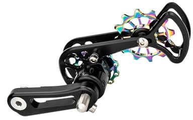Uqezagpa Kettenspanner aus Aluminiumlegierung, für Mountainbike, Führungsrolle, Fahrräder, Ketten, Riemenscheibe, Fahrradzubehör, Rolle