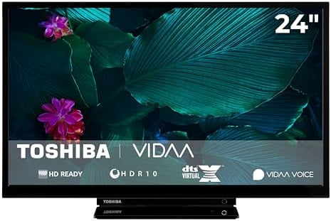 Toshiba Téléviseur intelligent VIDAA HD HDR Smart TV 24 avec triple tuner et Bluetooth 24WV3F63DA