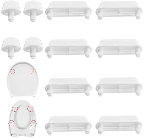 DOPENSPI 12 Stück WC Sitz Puffer,Weiß WC Deckel Puffer Ersatzteile Toilettendeckel Schallschutz Buffer Stoßdämpfende Pads Dämpfer Sitzdeckelpuffer für Hölzerner Toilettendeckel