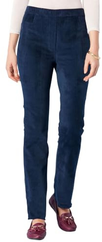 Chums Ladies Pull On Corduroy Trousers for Women Navy 22 Short