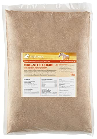 Makana MAG-VIT E Combi Pulver für Pferde, mit Magnesium und Lysin (ohne Tryptophan), 1000 g Beutel