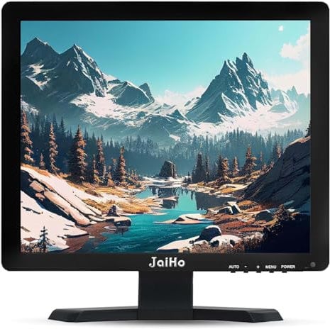 JaiHo 15 Zoll HDMI Monitor PC Bildschirm, 1024x768 LCD Computer Monitor mit HDMI VGA USB BNC Videoplayer Monitore für PC, DVD, CCTV, Auto Kamera, VESA 75x75