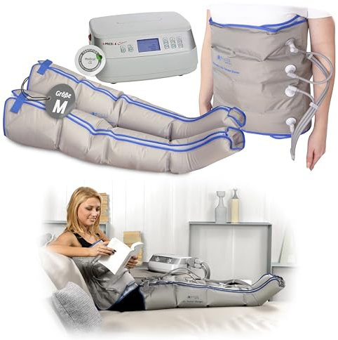 I-press4 premium Lymphdrainage-gerät Größe M für Beine und Bauch 5 Programme Speicherfunktion Medizinisches Gerät für Heimanwendung und Physiotherapie -*##
