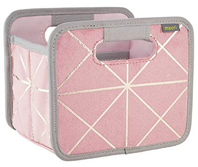 meori Faltbox Mini in Samt Metallic/Rosé – Kleine Klappbox mit Griffen – Geschenkidee und Allzweck Aufbewahrungslösung - 1015174 - 16,5 x 12,5 x 14 cm