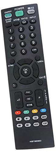 Reemplazo para Mando LG akb73655802 - Compatible con TV LG:19LS3500 19LS3500-ZA 22LS3500 26LS3500 32CS460 32LS3500 32LS5600 37LS5600 42LS3450, No Necesita Programación