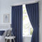 Fusion Dijon-Blackout/Thermal Insulated Pair of Pencil Pleat Curtains, Navy, 46 Width x 54 Drop (117 x 137cm)