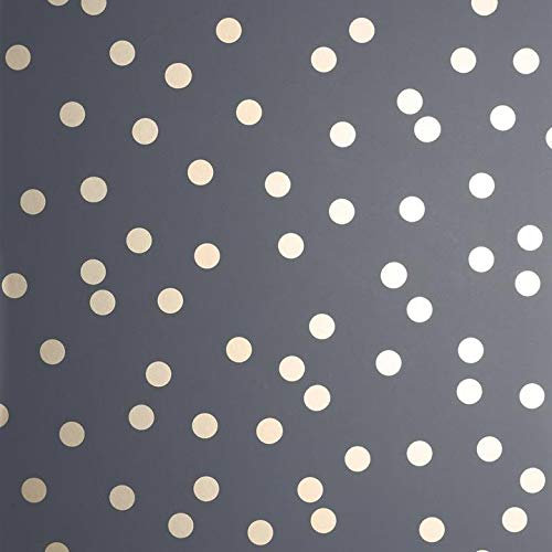Polka Dot Wallpaper Spots Charcoal Rose Gold Metallic Shimmer Modern Arthouse