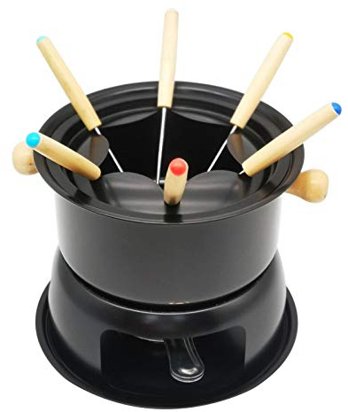 Thrivinger Chocolate Fondue Maker, Fondue Maker, Fondue Pot, Countertop Set Cooker Chocolate Maker, Deluxe Dessert Fountain Fondue Pot Set, with 6 Forks & Party Serving Tray