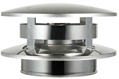 AllFuel HST Flat Top Rain Cap for 6 Diameter 304 Stainless Steel All Fuel Class-A Double Wall Insulated Chimney Pipe