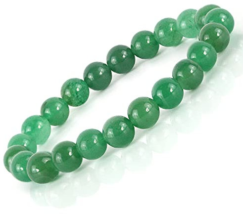 Ouubuuy Grüner Aventurin Armband, 8mm Heilsteine, Damen Perlenarmband, 7 Zoll, Balance Chakra, Ganztägiger Schutz, Bronze, Modeschmuck, Rund, Female, Grün