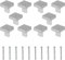 Möbelgriffe, 25 mm, für moderne quadratische Schubladen, für Schubladen, Schrank, Schrank, mit Schrauben (Silber)