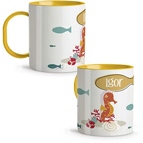 LolaPix Vasos Plástico Niños. Taza Personalizada. Tazas Infantiles plástico. Regalo Personalizado. Tazas Originales para Regalar. Colores a elegir. Caballito Mar Infantil