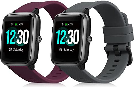 kwmobile 2x Sportarmband kompatibel mit Willful Fitnesstracker/Smartwatch Armband - Fitnesstracker Band Set aus TPU Silikon