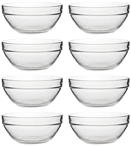 Housoutil Glass Pudding Bowls Set of 8 Round Dessert Bowls for Jelly Rice Pudding Cake and Food Serving 2.36 in Mini Ramekins for Kitchen Use