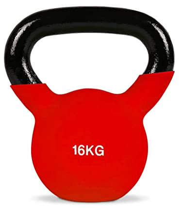 Kettlebell Gewicht 16 kg mit ergonomischem Griff für Sport Fitness Gym Workout Krafttraining Crossfit