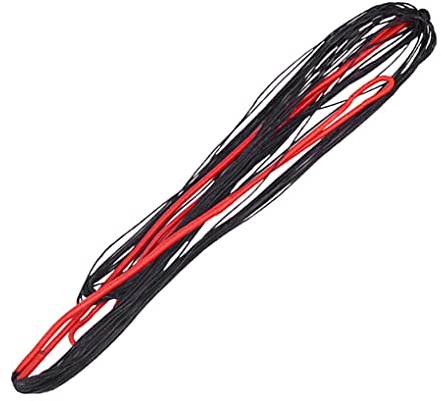 Guangcailun Bogenzubehör 12 Stränge Weaving Bicolor Fast Flight mit guter Duktilität, Schwarz Rot, 66 Zoll