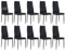 buybyroom Sillas de Comedor 10 Piezas Acolchadas sillas de Cocina y Patas de Hierro Silla Cocina Moderna Silla salón sillas de Cocina, Negro