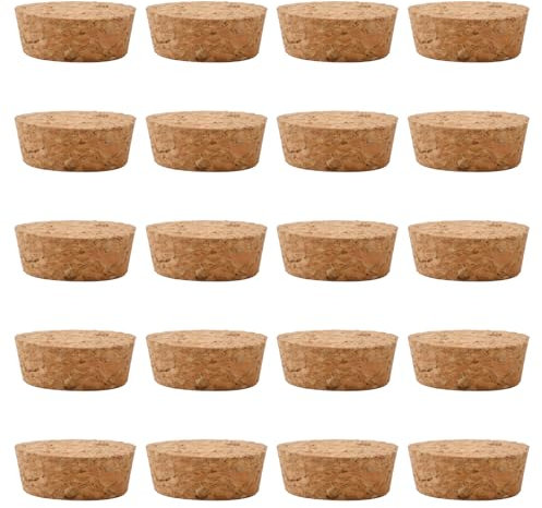 INCREWAY Tapered Cork Stoppers, 20PCS Conical Wooden Wine Bottle Stopper Cork Plugs Replacement Corks for Wine Bottle Glass Bottle Jars, 33 * 29 * 12mm