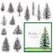 Large Trees Clear Stamps for Card Making, Forest Woods Background Clear Rubber Stamps Grove Pine Trees Background Transparent Rubber Seal Stamps for DIY Photo Scrapbooking Card Album Crafting Supplies