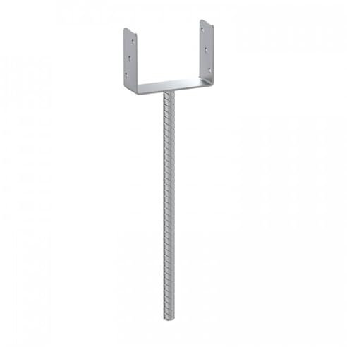 U Pfostenträger - Pfostenanker - Balkenschuh U profil - Pfostenträger zum einbetonieren - Stützenfuß für Zaunpfosten - Holzpfosten - Betonanker 500 mm - PS 500 Typ U - 161x60x124 R500