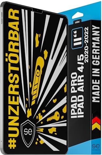 SE Pellicola protettiva in vetro per iPad Pro (11) (2020/2021/2022) 2nd-4th Gen / iPad Air 4/5 (2022/2020) (10,9), pellicola protettiva in vetro temperato indistruttibile, 9H con anti shock,