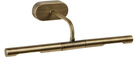 Licht-Erlebnisse Bilderleuchte verstellbar in Messing Antik 35 cm lang 2-flammig G9 Metall Jugendstil Bilderlampe Wohnzimmer Spiegelleuchte Bad