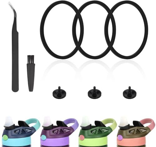 PEUTIER 3pcs Joints de Rechange pour Contigo avec 3 Valves en Silicone, Bague d'Étanchéité pour Bouteille d'eau avec Pince à Épiler et Brosse pour Contigo Aubrey 414ml et 591ml