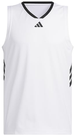 adidas Men's Basketball Legends Tank, White/Black, 4XL