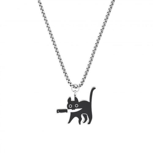 MYYCYCV Necklace pendant Knife cat necklace men's and women's personality simple couple student creative pendant gift