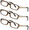 LEXXOO – Hochwertige 3 Pack Lesebrille in Gold +1,5 Dioptrien - Klare Sicht dank hochwertiger Gläser – Leichtes und modernes Design - Fertiglesebrille für angenehmes Lesen und Arbeiten