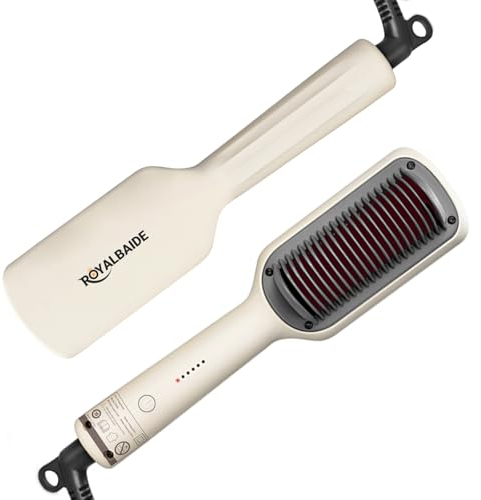 Cepillo Alisador De Cabello, Plancha Y Cepillo Para El Cabello 2 En 1, Anti-Escaldaduras, Calentamiento Rápido, 5 Configuraciones De Temperatura (130 ℃ -200 ℃), Salón Profesional En Casa