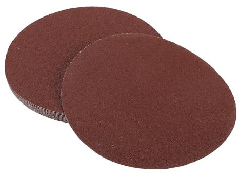 Partuto 10 Pcs 6inch 60 Grit Universal Sanding Discs - Round Hook and Loop Sandpaper - White Paper Red