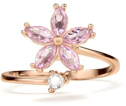 PERIMAD Bague tournante en argent sterling 925 plaqué or avec oxyde de zirconium cubique pour soulager l'anxiété, bague ouverte empilable pour femme, cadeau d'anniversaire