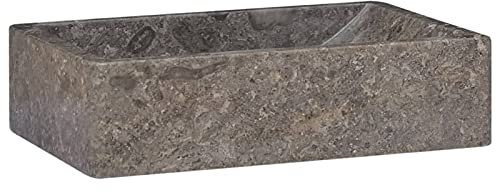 Iiaky Lavabo 45x30x12 cm marbre Gris Brillant,Vasque À Poser Salle De Bain,Lavabo Salle De Bain