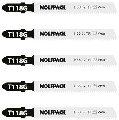 WOLFPACK LINEA PROFESIONAL Hoja Sierra Calar Metal Extrafino 5 Piezas HSS 32 TPI