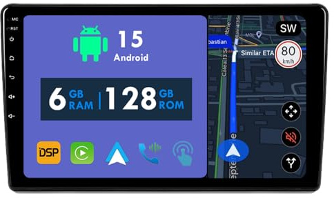 RoverOne Radio de coche GPS para Citroen C2 C3 2003-2009 Berlingo para Peugeot Partner 2008-2019 Carplay Android Auto Stereo Unidad principal Bluetooth Navegación por satélite