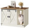 Hzuaneri Katzenschrank, Katzentoilette, Katzenklo Schrank, Versteckte Katzentoilette Kabinett Möbel mit Katzenglocke, Indoor-Katzenhaus, 80 x 50 x 53 cm, für Flur, Schlafzimmer, Vintagebraun-Weiß