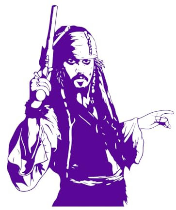 Wandaufkleber „Captain Jack Sparrow“, Vinyl, Piratenkunst, Abenteuerfilm, Dekoration für Zuhause, groß – 79 x 96 cm
