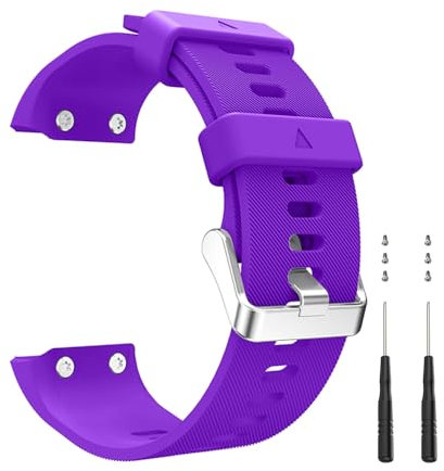 Bracelet Compatible avec Garmin Forerunner 35/30, 22mm Bracelets de Remplacement en Silicone pour Garmin Approach S10 avec 6 Vises et 2 Tournevis (Pourpre)