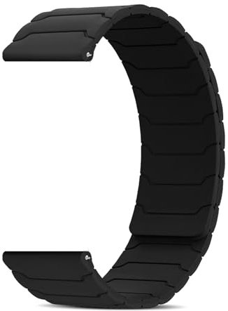 CiimWaa Cinturino 20mm 18mm 22mm, Magnetici Silicone Morbido Sostituzione Loop Impermeabile, Cinturini Uomo Donna Compatibile con Samsung Galaxy/Garmin/Amazfit/Huawei [20mm Nero]