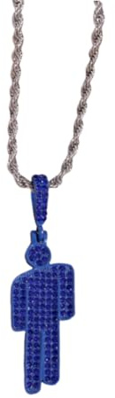 AOLIAY Damen & Herren Bunte Menschliche Diamanten Halskette aus Edelstahl,Lustige Mehrfarbige Simulierter Diamant Anhänger,Cubic Zirkonia Steinen Kette Zubehör,Mode Hip Hop Accessoires Schmuck
