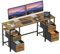 160x48cm Computer Desk with 4 Fabric Drawers, Home Office Desk, Industrial Computer Game Writing Table PC Study Table for Home Work Gaming