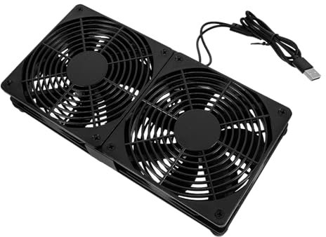 DIYEAH Ventilador USB Doble Ultra Delgado Ordenador Ventilador de Refrigeración Silencioso Pc Compatible con Routers y Carcasas de Ordenador Enfriamiento