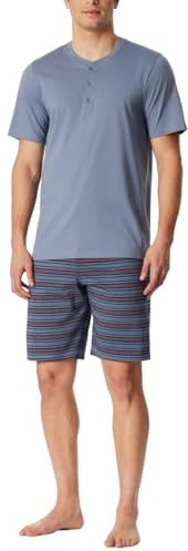 Schiesser Herren Schlafanzug Pyjama kurz mit Knopfleiste Single-Jersey - Casual Nightwear
