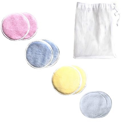 WOONEKY 8stücke Make-up-entferner-pads Dreilagig Wiederverwendbar für Porentiefe Reinigung Entfernt Make-up Kosmetika und Sonnencreme Umweltschonend und Hautfreundlich