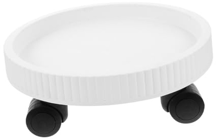 Gadpiparty Carrello Porta Piante Rotondo con Ruote Girevoli Bloccabili Base Rialzata Anti-Perdita Supporto Resistente per Vasi da Interno ed Esterno per Giardino Balcone e Soggiorno