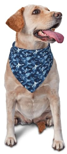 Hundehalstuch mit Marineblauem Camouflage-Flugzeug-Print, verstellbar, süßes Halstuch für Katzen und Hunde, Dreieckstuch, Schal, Taschentuch, Zubehör