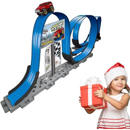 Kit de jeu Slotcar - Véhicule magnétique flexible - Véhicules à friction - Pour enfants et filles - Récompenses de classe - Cadeau de fête