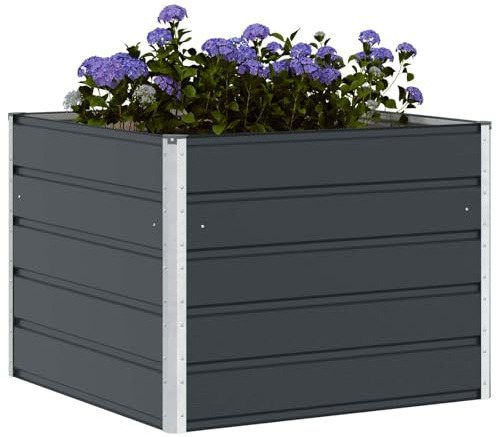 vidaXL Pflanzkübel Anthrazit 100 x 100 x 75 cm Stahl
